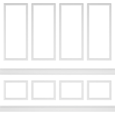 Ekena Millwork Wainscot Paneling Kit, Urethane, 94-1/2 in L, Factory Primed WPKUST032P096